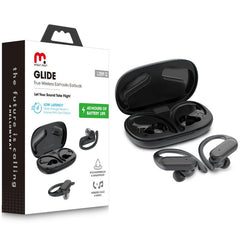 MyBat Pro Glide True Wireless Earhooks Earbuds with Charging Case - BlackMyBat Pro