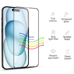 MyBat Pro LightArmor Tempered Glass Screen Protector for Apple iPhone 15 (6.1) - BlackMyBat Pro