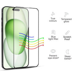 MyBat Pro LightArmor Tempered Glass Screen Protector for Apple iPhone 15 Plus (6.7) - BlackiPhone 15 Plus