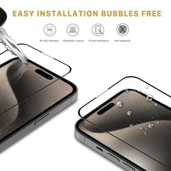 MyBat Pro LightArmor Tempered Glass Screen Protector for Apple iPhone 15 Pro (6.1) - BlackMyBat Pro