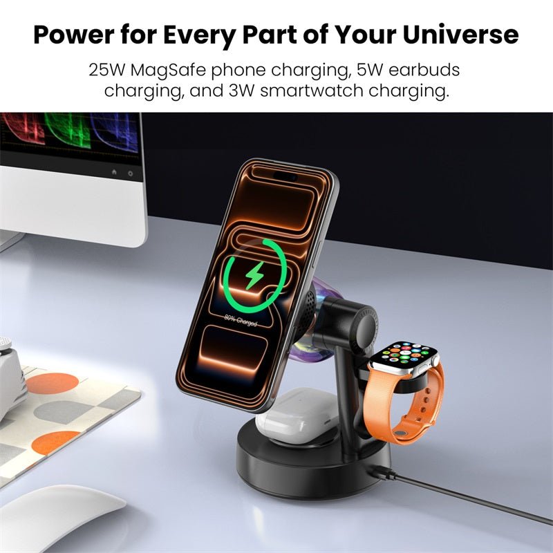 MyBat Pro Luna 5 - in - 1 MagSafe Wireless Charging Dock & Speaker with LightsMyBat Pro