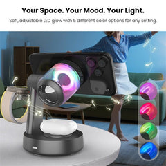 MyBat Pro Luna 5 - in - 1 MagSafe Wireless Charging Dock & Speaker with LightsMyBat Pro