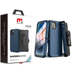 MyBat Pro Maverick Series Case w/ Holster and Tempered Glass for Apple iPhone 14 (6.1) / 13 (6.1)iPhone 14/13