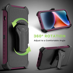 MyBat Pro Maverick Series Case w/ Holster and Tempered Glass for Apple iPhone 14 (6.1) / 13 (6.1)iPhone 14/13