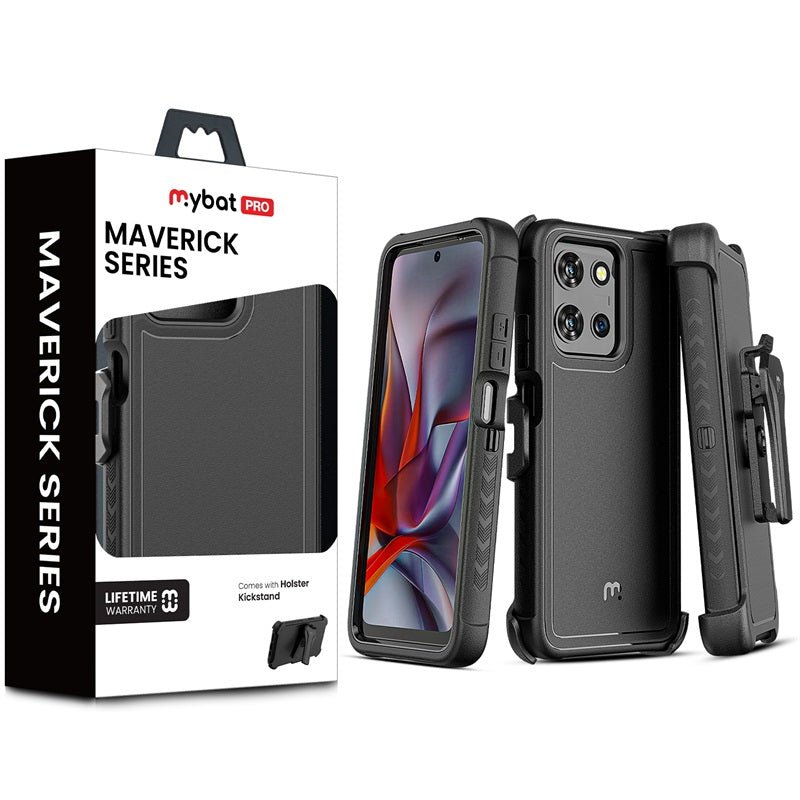 MyBat Pro Maverick Series Case w/ Holster for Motorola Moto G 5G (2025) - BlackMybat Pro