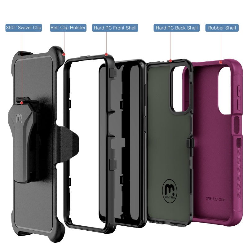 MyBat Pro Maverick Series Case w/ Holster for Samsung Galaxy A23 5G - Black