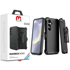 MyBat Pro Maverick Series Case w/ Holster for Samsung Galaxy S24 - Black