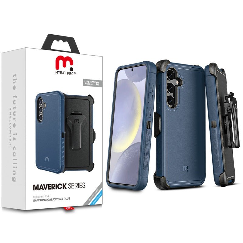 MyBat Pro Maverick Series Case w/ Holster for Samsung Galaxy S24 Plus - Blue