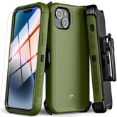 MyBat Pro Maverick Series Case with Holster and Tempered Glass for Apple iPhone 16e, 14, 13MyBat Pro