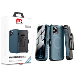 MyBat Pro Maverick Series MagSafe Case w/ Holster and Tempered Glass for Apple iPhone 12 / 12 Pro (6.1)iPhone 12 / 12 Pro
