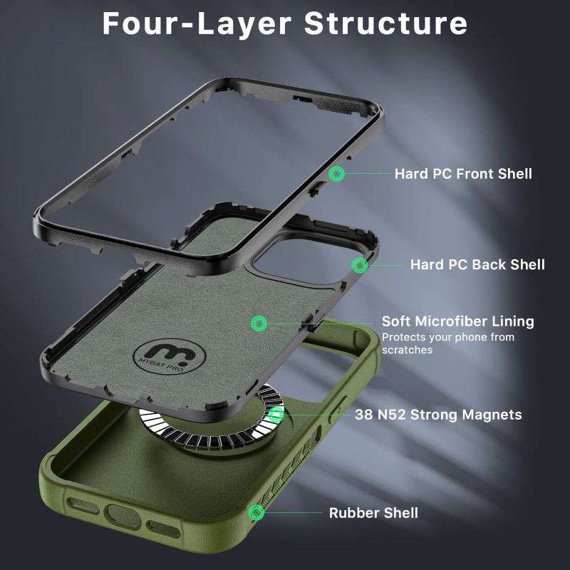 MyBat Pro Maverick Series MagSafe Case w/ Holster and Tempered Glass for Apple iPhone 13 Pro (6.1)iPhone 13 Pro