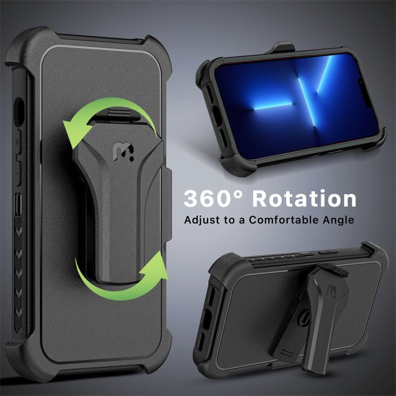 MyBat Pro Maverick Series MagSafe Case w/ Holster and Tempered Glass for Apple iPhone 13 Pro Max (6.7)iPhone 13 Pro Max