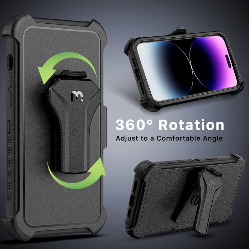 MyBat Pro Maverick Series MagSafe Case w/ Holster and Tempered Glass for Apple iPhone 14 Pro Max (6.7)iPhone 14 Pro Max