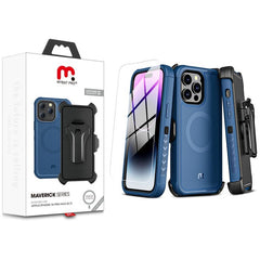 MyBat Pro Maverick Series MagSafe Case w/ Holster and Tempered Glass for Apple iPhone 14 Pro Max (6.7)iPhone 14 Pro Max