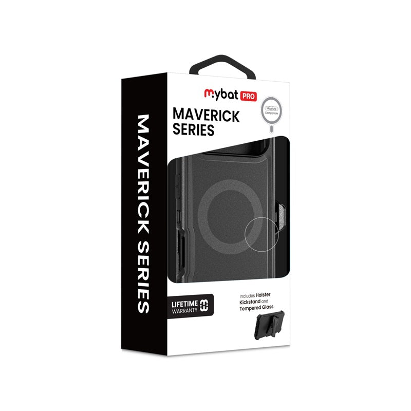 MyBat Pro Maverick Series MagSafe Case w/ Holster and Tempered Glass for Apple iPhone 17 Air - BlackMyBat Pro