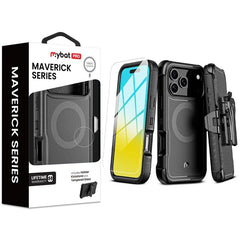 MyBat Pro Maverick Series MagSafe Case w/ Holster and Tempered Glass for Apple iPhone 17 Pro - PlumMyBat Pro