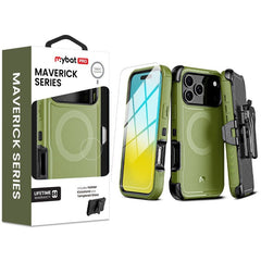 MyBat Pro Maverick Series MagSafe Case w/ Holster and Tempered Glass for Apple iPhone 17 Pro - PlumMyBat Pro