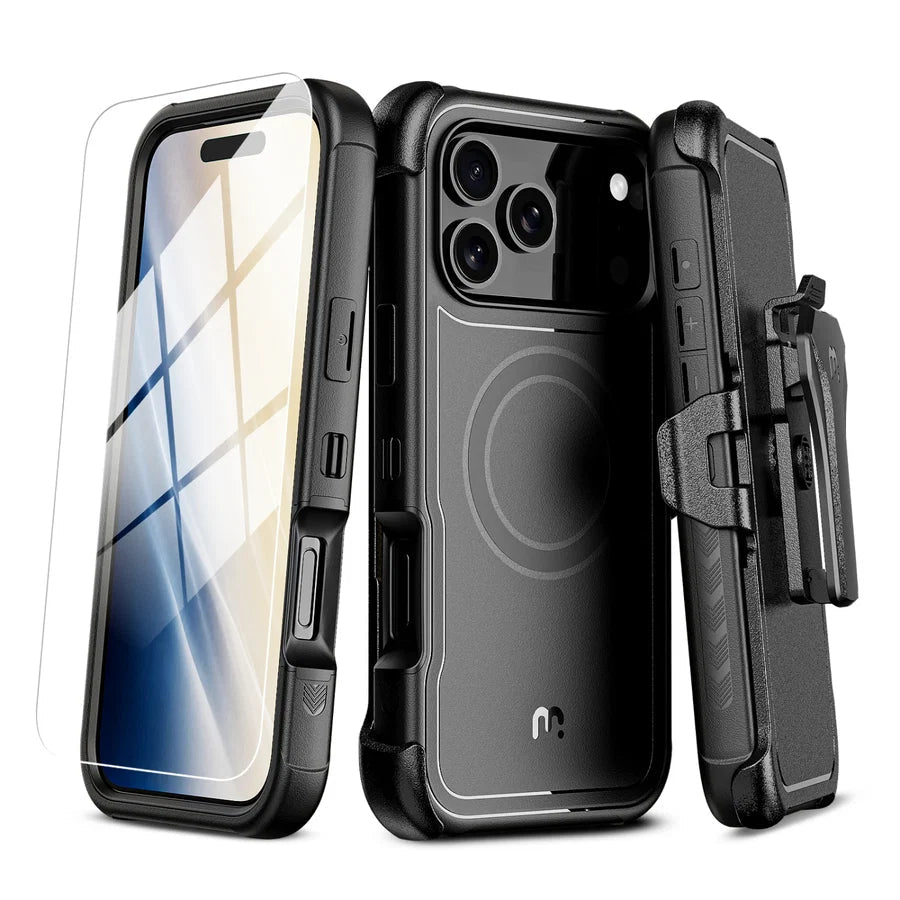 MyBat Pro Maverick Series MagSafe Case w/ Holster and Tempered Glass for Apple iPhone 18 Pro Max / 17 Pro MaxMyBat Pro
