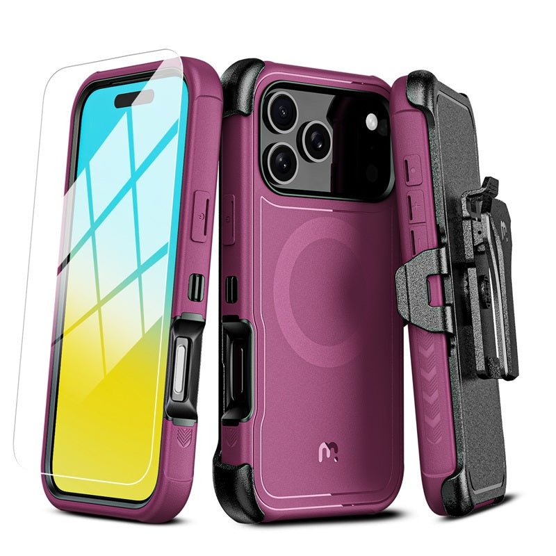MyBat Pro Maverick Series MagSafe Case with Holster and Tempered Glass for Apple iPhone 17 Pro MaxMyBat Pro