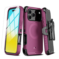 MyBat Pro Maverick Series MagSafe Case with Holster and Tempered Glass for Apple iPhone 17 Pro MaxMyBat Pro