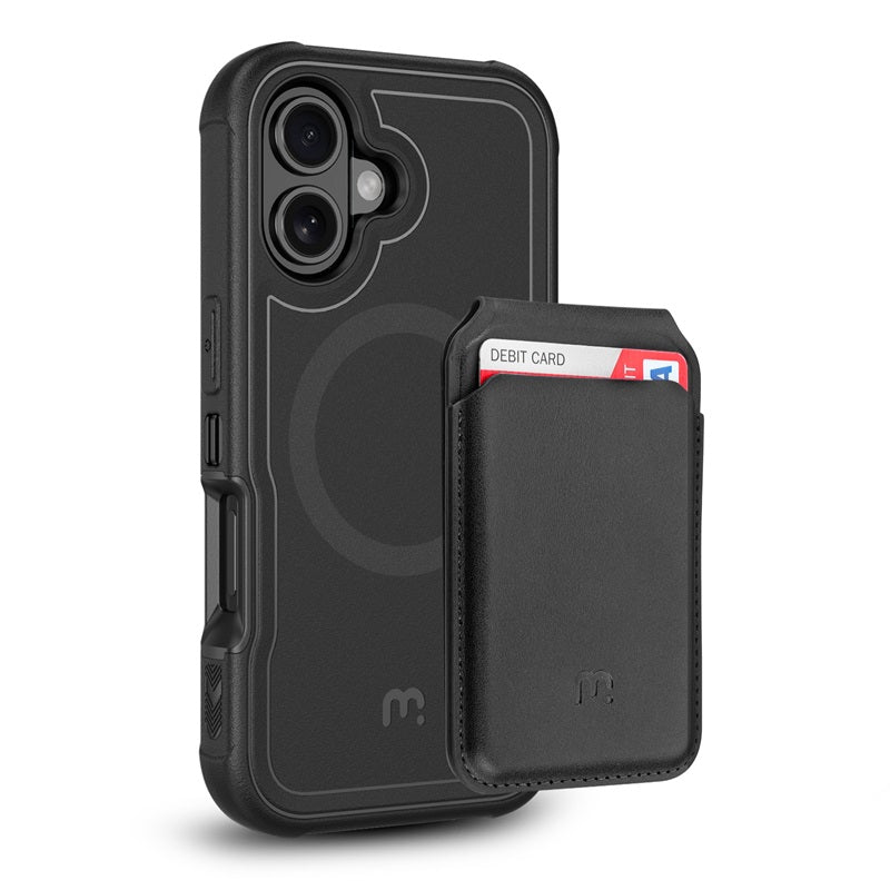 MyBat Pro Maverick Series Utility Edition MagSafe Case + MagStash MagSafe Wallet Folio for Apple iPhone 16