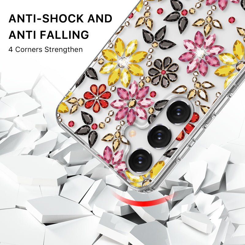 MyBat Pro Mood Series Case (with Diamonds) for Samsung Galaxy S24 Plus - Floral Gems