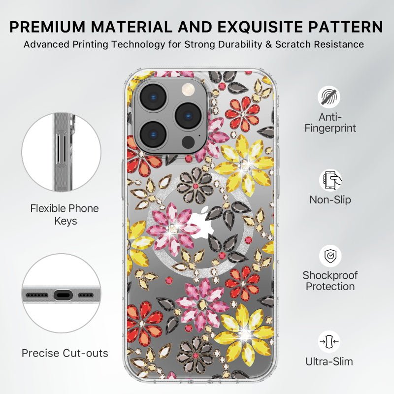 MyBat Pro Mood Series MagSafe Case (with Diamonds) for Apple iPhone 15 Pro (6.1)iPhone 15 Pro