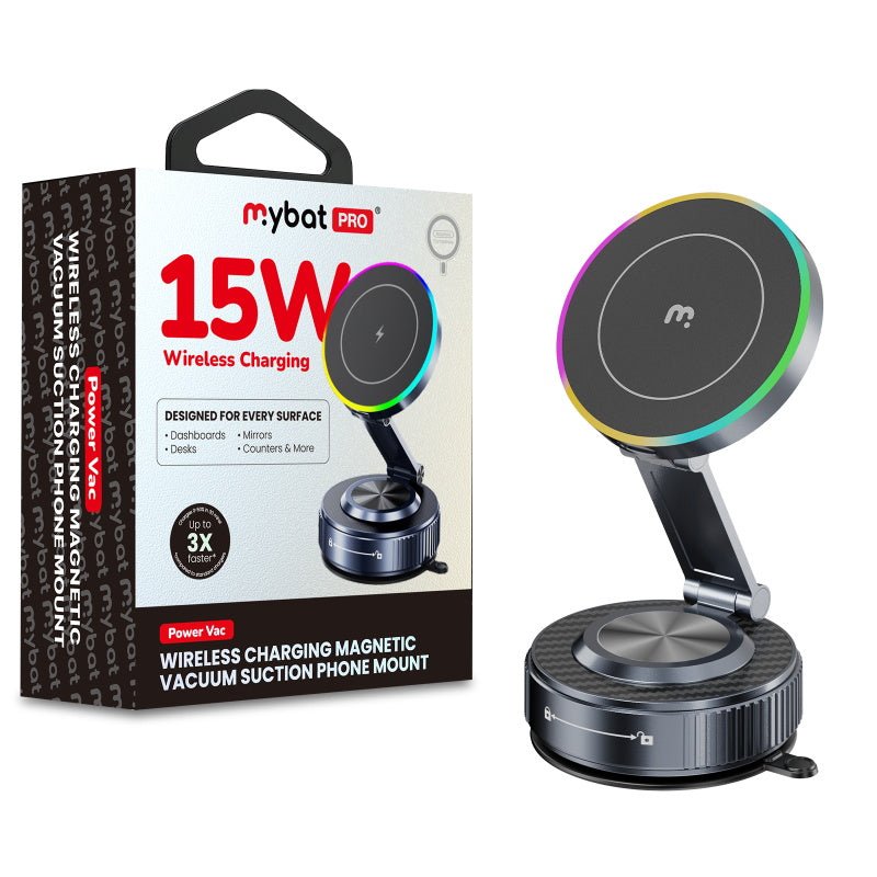 MyBat Pro PowerVac Wireless Charging Magnetic Vacuum Suction Phone MountMyBat Pro