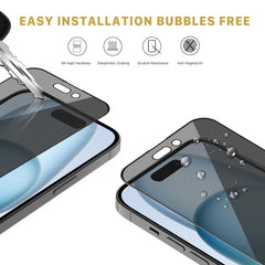 MyBat Pro Privacy Full Coverage Tempered Glass Screen Protector for Apple iPhone 15 (6.1) - BlackMyBat Pro