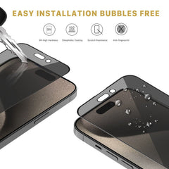 MyBat Pro Privacy Full Coverage Tempered Glass Screen Protector for Apple iPhone 15 Pro Max (6.7) - BlackiPhone 15 Pro Max