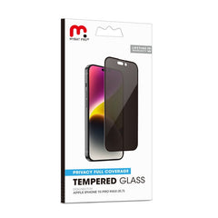 MyBat Pro Privacy Full Coverage Tempered Glass Screen Protector for Apple iPhone 15 Pro Max (6.7) - BlackiPhone 15 Pro Max