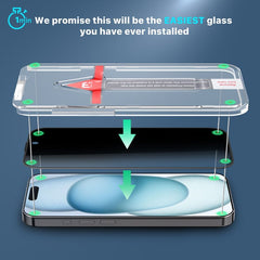 MyBat Pro Privacy Full Coverage Tempered Glass Screen Protector w/ Installation Tray for Apple iPhone 15 (6.1)iPhone 15