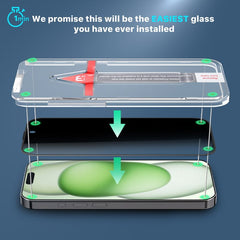 MyBat Pro Privacy Full Coverage Tempered Glass Screen Protector w/ Installation Tray for Apple iPhone 15 Plus (6.7)iPhone 15 Plus