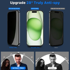 MyBat Pro Privacy Full Coverage Tempered Glass Screen Protector w/ Installation Tray for Apple iPhone 15 Plus (6.7)iPhone 15 Plus