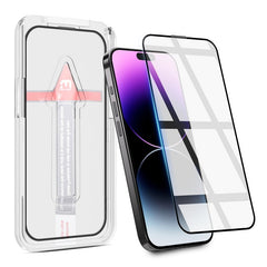 MyBat Pro QuickGuard Tempered Glass Screen Protector w/ Installation Tray for Apple iPhone 14 Pro Max (6.7) - BlackMyBat Pro