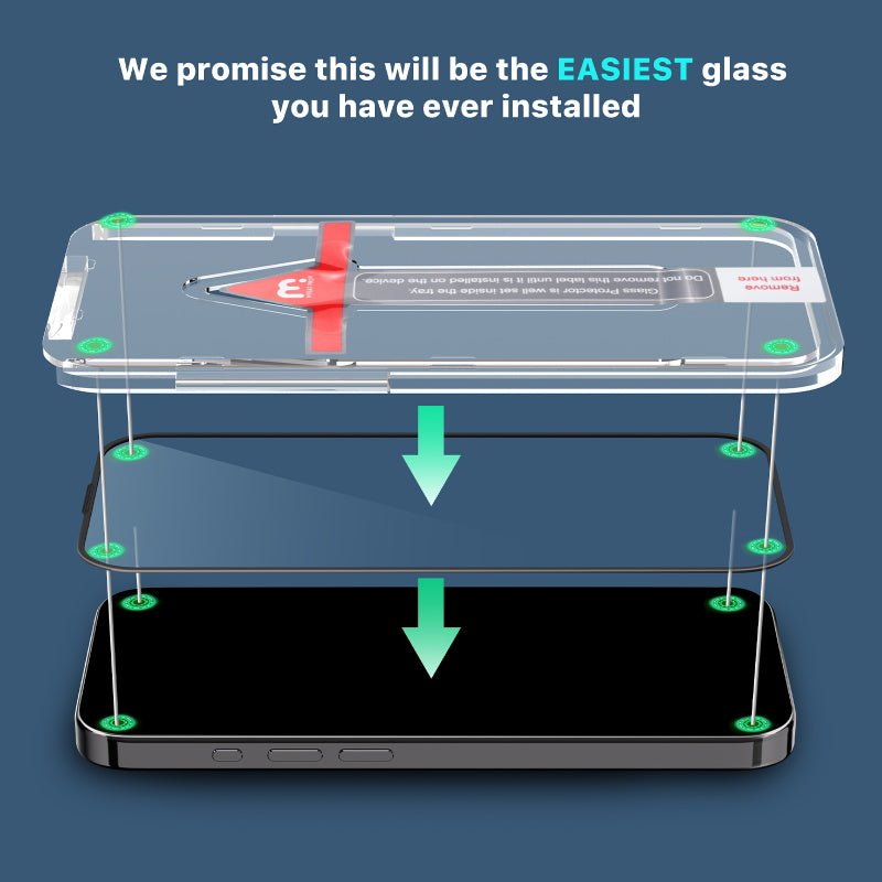MyBat Pro QuickGuard Tempered Glass Screen Protector w/ Installation Tray for Apple iPhone 14 Pro Max (6.7) - BlackMyBat Pro