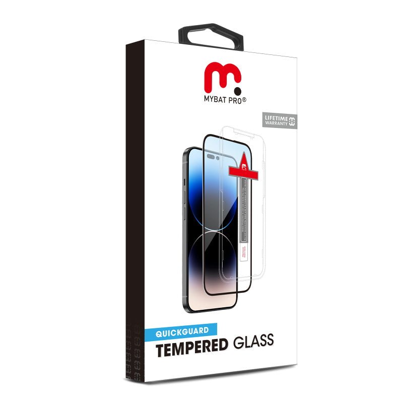 MyBat Pro QuickGuard Tempered Glass Screen Protector w/ Installation Tray for Apple iPhone 15 (6.1) - BlackMyBat Pro