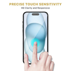 MyBat Pro QuickGuard Tempered Glass Screen Protector w/ Installation Tray for Apple iPhone 15 (6.1) - BlackMyBat Pro