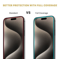 MyBat Pro QuickGuard Tempered Glass Screen Protector w/ Installation Tray for Apple iPhone 15 Pro Max (6.7) - BlackiPhone 15 Pro Max