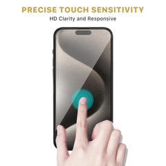 MyBat Pro QuickGuard Tempered Glass Screen Protector w/ Installation Tray for Apple iPhone 15 Pro Max (6.7) - BlackiPhone 15 Pro Max