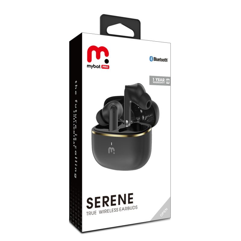 MyBat Pro Serene True Wireless Earbuds with Charging Case - BlackMyBat Pro