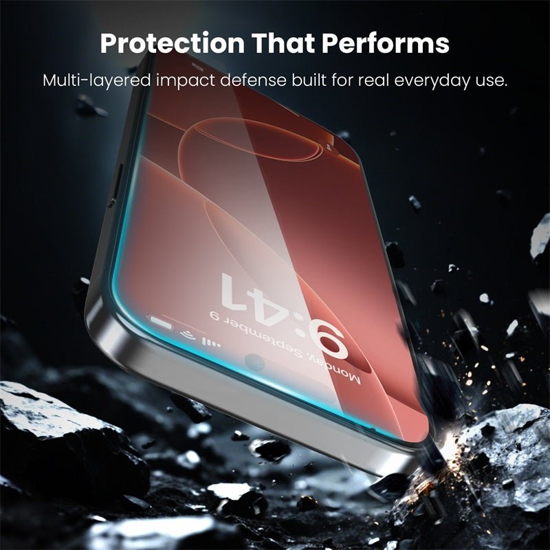 MyBat Pro SkinBarrier Red Light Converting Tempered Glass Screen Protector for Apple iPhone 16/iPhone 15 / 14 ProMyBat Pro
