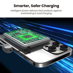 MyBat Pro SolidCore 5000mAh Slim Magnetic Wireless Charging Power Bank with Built - In USB - C Cable - GrayMybat Pro