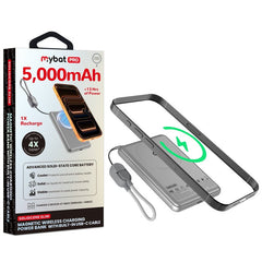 MyBat Pro SolidCore 5000mAh Slim Magnetic Wireless Charging Power Bank with Built - In USB - C Cable - GrayMybat Pro