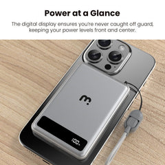MyBat Pro SolidCore 5000mAh Slim Magnetic Wireless Charging Power Bank with Built - In USB - C Cable - GrayMybat Pro