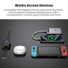 MyBat Pro SolidCore 5000mAh Slim Magnetic Wireless Charging Power Bank with Built - In USB - C Cable - GrayMybat Pro