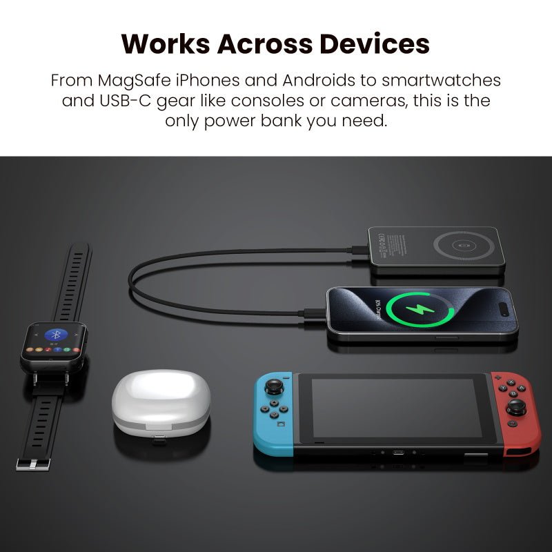 MyBat Pro SolidCore 5000mAh Slim Magnetic Wireless Charging Power Bank with Smartwatch ChargerMyBat Pro