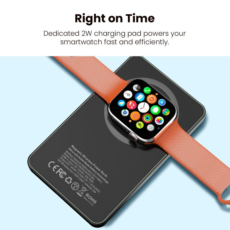 MyBat Pro SolidCore 5000mAh Slim Magnetic Wireless Charging Power Bank with Smartwatch ChargerMyBat Pro