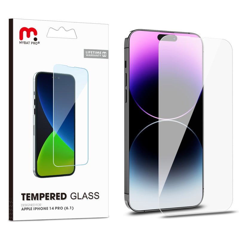 MyBat Pro Tempered Glass Screen Protector (2.5D) for Apple iPhone 14 Pro (6.1) - ClearMyBat Pro