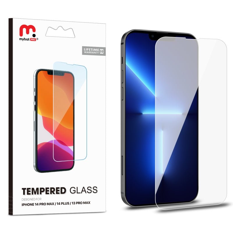 MyBat Pro Tempered Glass Screen Protector (2.5D) for Apple iPhone 14 Pro Max (6.7) / 14 Plus (6.7) / 13 Pro Max (6.7) - ClearMyBat Pro